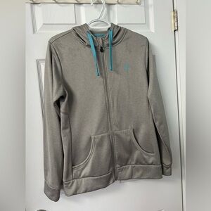 Browning Gray Hoodie with Teal Trim